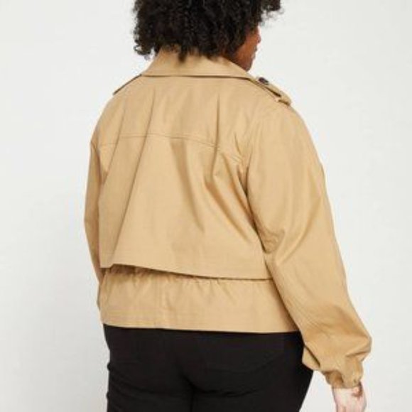 Universal Standard Leonard Cropped Trench Coat Size Small 14/16 NWOT - Picture 2 of 4